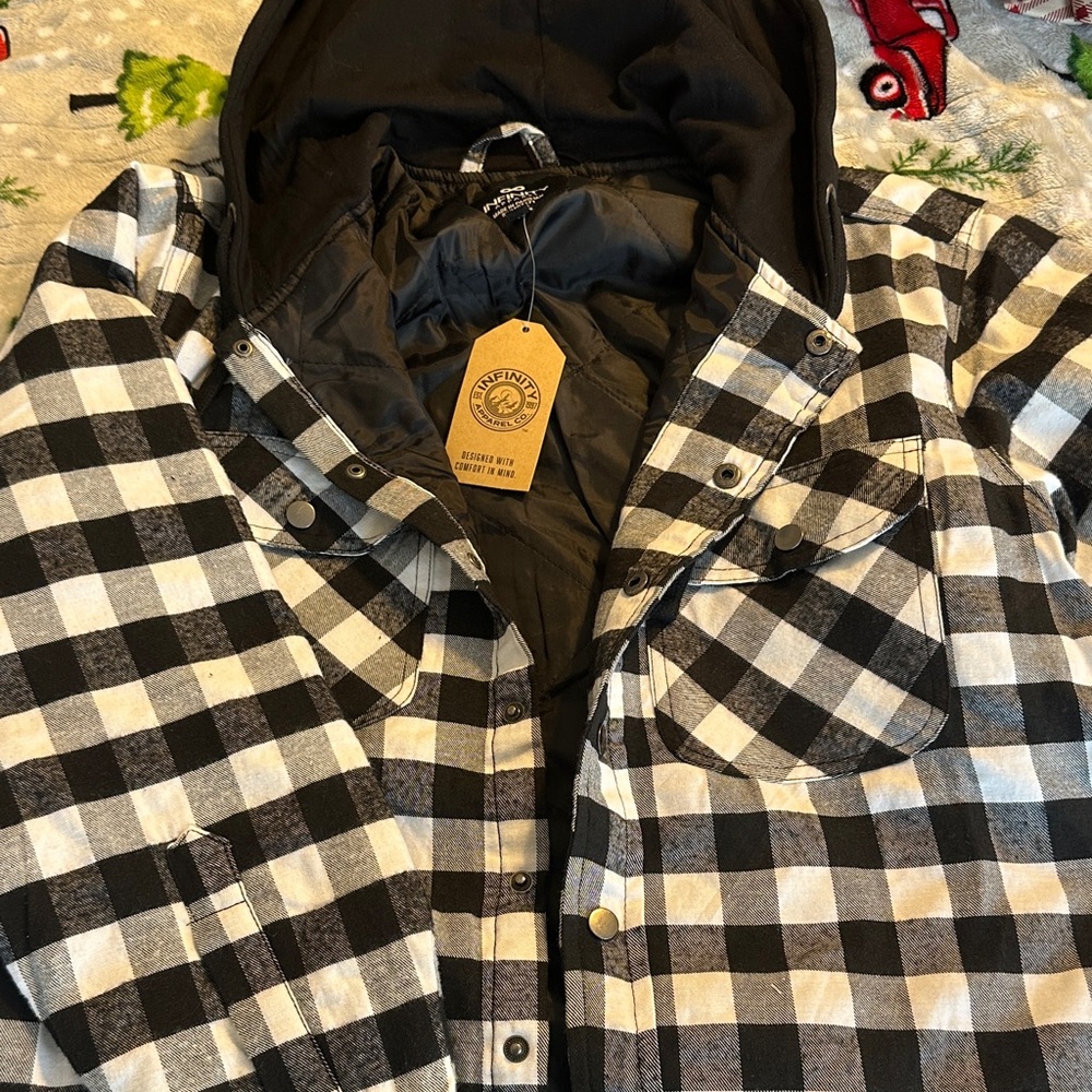 NWT Black and White Checkered Infinity Jacket